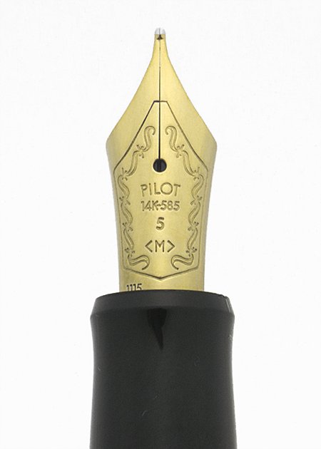 Pilot Custom 74 Fountain Pen - Black, GP Trim, 14k Medium #5 Nib